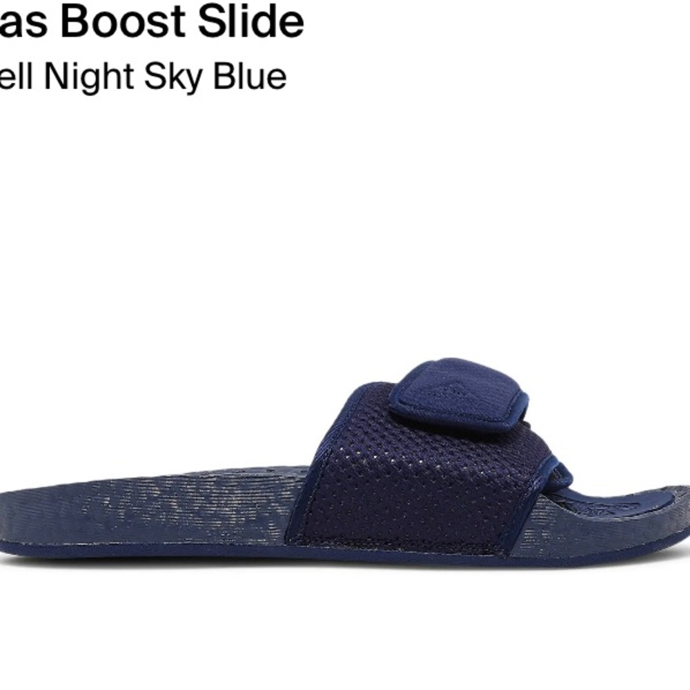 Pharrell x adidas Hu. Slides in Night sky